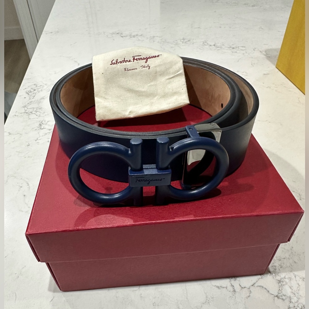 Authentic Salvatore Ferragamo Blue Belt Brand New